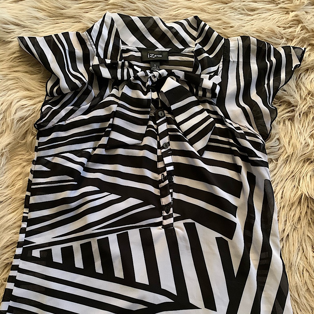 Black and white stripe blouse